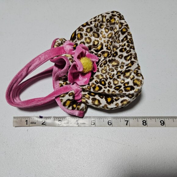 Aurora Leopard Print Plush Pet Carrier 8 inch Cat Dog Purse Play Stuffed Animal - Picture 6 of 6